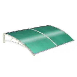 Polycarbonate Awning for Patio, Door Window Awning Canopy Cover UV Rain Snow Sunlight Protection with Black Bracket Porch Awning