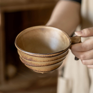 Vintage Distressed Ceramic Mug, Japanese Rough Pottery Irregular Cup, Home Coffee Tea Water Cup Wholesale - Product Image 3