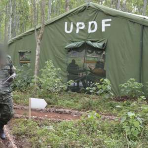 Custom Army-green Canvas Double Layer One Bedroom Wall Tent 100 Persons Durable <b>Frame</b> Four-season All Weather 3000mm - Product Image 2