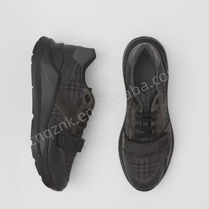 נעלי ספורט וינטג 'יוקרה דפוס משובץ עור עבה מעצב בלבד - Product Image 3