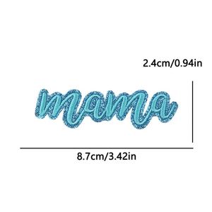 New Hot Iron on Gold Glitter Edge Colorful Exquisite Embroidery Mama Patch for <b>Hat</b> <b>Bag</b> Decoration - Product Image 5