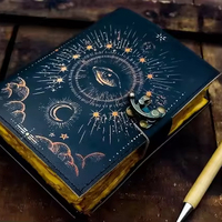 Journal vintage en cuir galaxie avec oeil Vintage Deckle bord papier pour hommes et femmes de papier antique dessin imprimé sort livre
