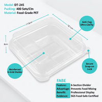 Boîte à dessert carrée transparente à 6 compartiments en plastique de qualité alimentaire PET pour la présentation de mini macarons assortis en cadeau