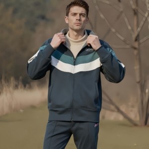 <span class=keywords><strong>Felpa</strong></span> con Cappuccio da <span class=keywords><strong>Uomo</strong></span> Autunnale in Poliestere/Cotone Ecologico, Tessuto Ricamato con Strisce Coordinate - Product Image 1