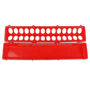 Nouveau Mangeoire à Poulets à Couvercle Rabattable, Seau Distributeur de Nourriture au Sol pour Volailles, Poulets, Canards, Oies, en PP, 16/28 Trous, Facile à Utiliser - Product Image 6