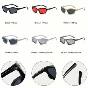 Gafas de Sol Personalizadas para Hombre y Mujer, Estilo Ojo de Gato Irregular, Lentes de Espejo Punk, Gafas de Sol Deportivas para Conducir al Aire Libre - Product Image 6