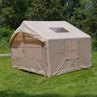 Tente de camping gonflable quatre saisons en tissu Oxford/coton, imperméable 3000 mm, 7,5 2U, porte, capacité 1-2 personnes