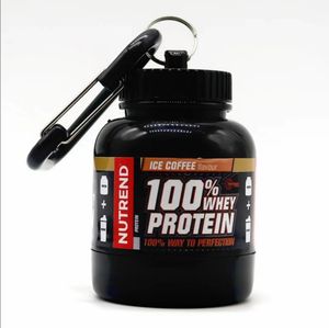 Новый продукт <span class=keywords><strong>100</strong></span> мл Пользовательский логотип мини-контейнер для протеинового порошка с брелоком пластиковая портативная бутылка для таблеток для фитнеса - Product Image 3