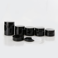 Conteneur cosmétique en plastique noir de haute qualité 30 ml 50 ml 100 ml 150 ml 200 ml 250 ml, pot à crème en PET noir et couvercles