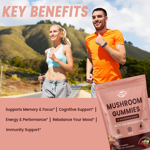 Complément alimentaire en gummies à base de champignons biologiques végétaliens Lion's Mane Ashwagandha 10 en 1, marque privée OEM, pour l'humeur et la santé du cerveau - Product Image 3
