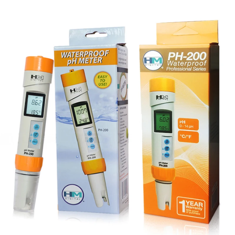 HM Digital PH-200 Waterproof PH Meter - Portable Digital PH Meter