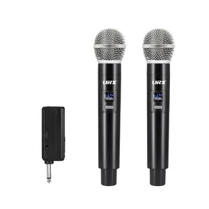 Système de microphone sans fil UHF et double canal 2.4g rechargeable URX pour les spectacles, l'enseignement de la parole et les églises