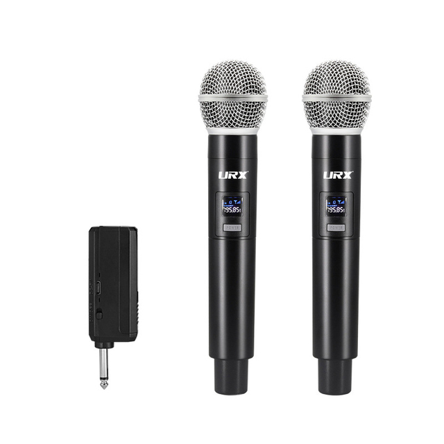 URX Rechargeable UHF and 2.4g Dual Channel Wireless Microphone System for Performances, Speech Teaching, and Churches