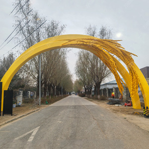 Arche en fibre de verre en forme d'épi de blé, sculpture décorative d'extérieur à poser au sol - Product Image 4
