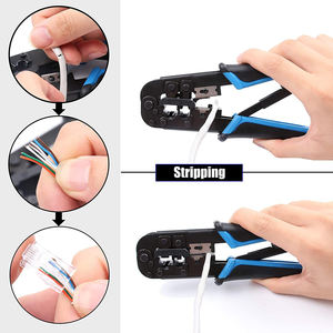 أداة العقص من YUHANG DIY Network-Pass-througn/<span class=keywords><strong>EZ</strong></span>/listric RJ11/RJ12/RJ45 موصلات CAT3/CAT5e/CAT6 UTP/STP متري OEM - Product Image 4