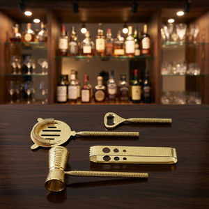 Code Silver Luxury Designer <b>Bar</b> Set-Metal Reusable & <b>Portable</b> - Product Image 3