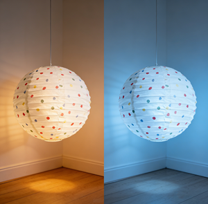 Lanterne suspendue ronde minimaliste en mélange de coton, lampe suspendue décorative pliable pour chambre à coucher et salon (20 pouces) - Product Image 4