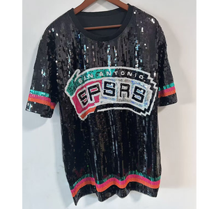 San Antonio Spurss New Arrived <strong>Sequins</strong> Tops Hot Selling Bling shirt Popular Playoff Cheer Gameday Sparking Shirt Vest <strong>Jacket</strong> - Product Image 4