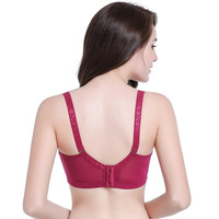 Soutien-gorge sexy en dentelle pour femme, tricoté, grande taille, fin, sans couture, à armatures, push-up, bonnet 3/4, bretelles latérales ajustables