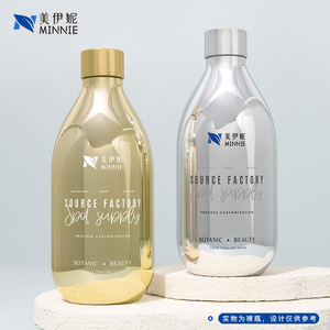 Botella de loción para mascotas Minnie de 300 ml, galvanizada, con tapa de rosca redonda, botella vacía para champú cosmético, para cuidado personal - Product Image 5