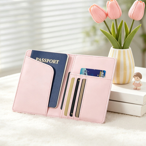 Porta Pasaportes Personalizado Sublimable, Cartera de Viaje de Cuero PU, Impresión a Tamaño Completo, Múltiples Ranuras, Transferencia Térmica, 5 Colores - Product Image 4