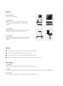 Sistema de anestesia veterinaria, modelo de carro médico de animales, máquina de anestesia veterinaria, anestesia de gas veterinaria, sistema de anestesia veterinaria, sistema de anestesia - Product Image 4
