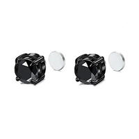 NYY 1 paire de boucles d'oreilles magnétiques en acier inoxydable pour hommes et femmes, boucles d'oreilles rondes punk en zircon, aimant, sans perçage, bijoux d'oreille