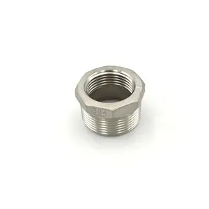 Pipe Fitting Hexagon Bushing Hot Sales!casting 201 304 316 Stainless Steel Male Circle Casting Nipple Thread Reduce Male Equal
