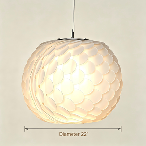 Scallop Shell Pendant Light Modern <b>White</b> Chandelier <b>Hanging</b> Lamp for Bedroom Restaurant Bar E26 - Product Image 3