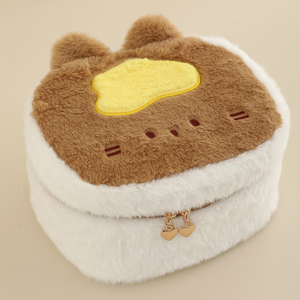 Hot Sale Personalized Custom Logo Plush <strong>Pancake</strong> Cat <strong>Makeup</strong> Bag Cute Women Travel Cosmetic Bag - Product Image 5