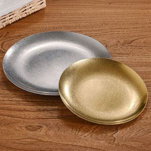 Assiette de barbecue coréenne en acier inoxydable, assiette ronde en métal pour steak, assiette à fruits et desserts - Product Image 2