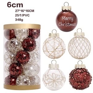 Grand ensemble <span class=keywords><strong>d</strong></span>'ornements de boules suspendues de vacances incassables <span class=keywords><strong>d</strong></span>écorations <span class=keywords><strong>d</strong></span>'arbre de Noël peintes impression UV perlée brodée de paillettes - Product Image 2