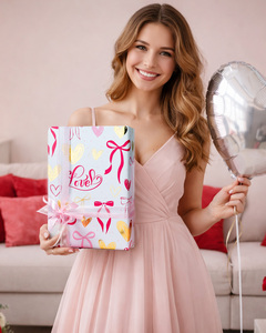 Valentine's Day gift wrapping <b>paper</b> Pink bow-shaped wrapping <b>paper</b> Wedding wrapping <b>paper</b> Gold heart-shaped wrapping <b>paper</b> - Product Image 3