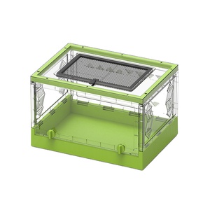 <span class=keywords><strong>Caja</strong></span> de plástico plegable transparente para reptiles, hábitat de hámster, jaula para animales pequeños <span class=keywords><strong>con</strong></span> puerta corredera - Product Image 1
