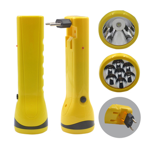 Brazil cắm nhựa ABS chì-axit Pin đèn pin 1W điện cao có thể sạc lại đèn pin cổ điển ngoài trời khẩn cấp đèn pin - Product Image 3