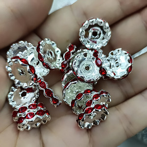 Bracelet de perles de 12 mm avec breloques, entretoises en cristal colorées, perles disques, strass, accessoires de perlage faits main en forme de roue pour DIY - Product Image 3