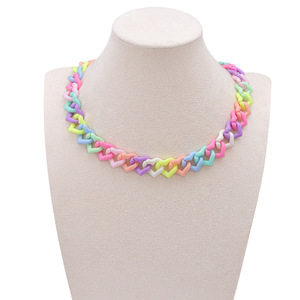 Collar de Corazón de Acrílico Colorido, Joyería Geométrica de Resina Unisex para Fiestas - Product Image 1