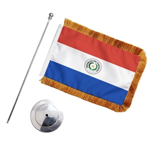 <span class=keywords><strong>Bandera</strong></span> de Escritorio de Paraguay con Borde Dorado 8.2x11, Mini <span class=keywords><strong>Bandera</strong></span> Paraguaya de Mesa con Base de Acero Inoxidable Resistente, Decoración Ejecutiva - Product Image 4