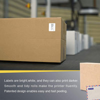 Étiquettes d'expédition personnalisées en vinyle imperméable pour imprimante thermique A6 Flexography Stock, 500 pièces, promotion