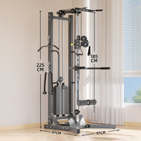 Station de musculation à domicile avec équipement de musculation polyvalent et compact pour exercices de pectoraux, de tirage haut et de tractions