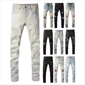 <span class=keywords><strong>Amir</strong></span> Jeans di Alta Qualità e Lusso Stile Retro Street con Cuciture a Vista Lavaggio Washed Slim Straight Strappati Skinny Leggermente Elasticizzati Hip Hop Vintage Invernali - Product Image 2
