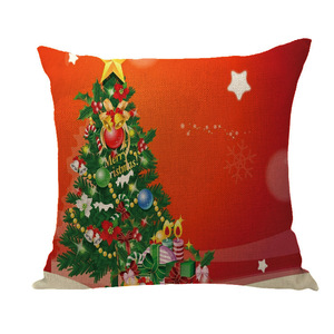 Christmas Pillowcases Square Linen Cotton Christmas Tree Pattern Home Decor <b>Cushion</b> <b>Cover</b> - Product Image 3