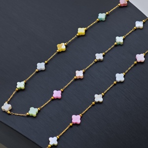 Set di Gioielli Ilona Macaron Shell Flower in Acciaio Inossidabile Placcato Oro 18k, Impermeabile, con Collana a Catena Satellite e Bracciale, Regalo per Lei - Product Image 5