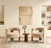 Fauteuil d'appoint moderne en stock aux États-Unis, fauteuil simple de designer à accoudoirs incurvés, fauteuil de salon en velours pour chambre à coucher