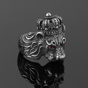 Conjunto de Joyería de Acero Inoxidable, Anillo de León Estilo Hip Hop, Anillo para Hombre, Tendencia de Moda, Anillo de Fiesta Rock, Brazalete - Product Image 2