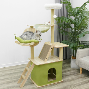 Venta Caliente Directo de Fábrica, Juguete para Gatos de Madera de <span class=keywords><strong>Pino</strong></span> Ecológico Moderno de Gran Tamaño Personalizado, de 4 Niveles y 15 kg, para Sala de Estar - Product Image 1
