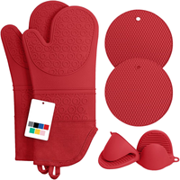 Mitaines de four en silicone résistantes à la chaleur, gants de four avec doublure douce pour la cuisine et la cuisson, gadgets de cuisine antidérapants