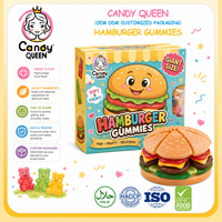 Venta Directa de Fábrica, Dulces Clásicos Gigantes de Goma con Forma de Hamburguesa, Gomitas de Frutas Suaves y Masticables, Venta al Por Mayor, Paquete Personalizado OEM