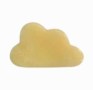 Outils de gua sha en jade naturel de couleur jaune en forme de nuage - Product Image 1
