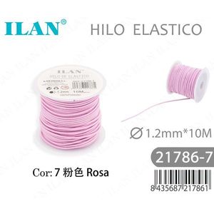 ILAN <b>Elastic</b> <b>Cord</b> 1.2mm 10M Pink Color For Crafting Jewelry Making - Product Image 1